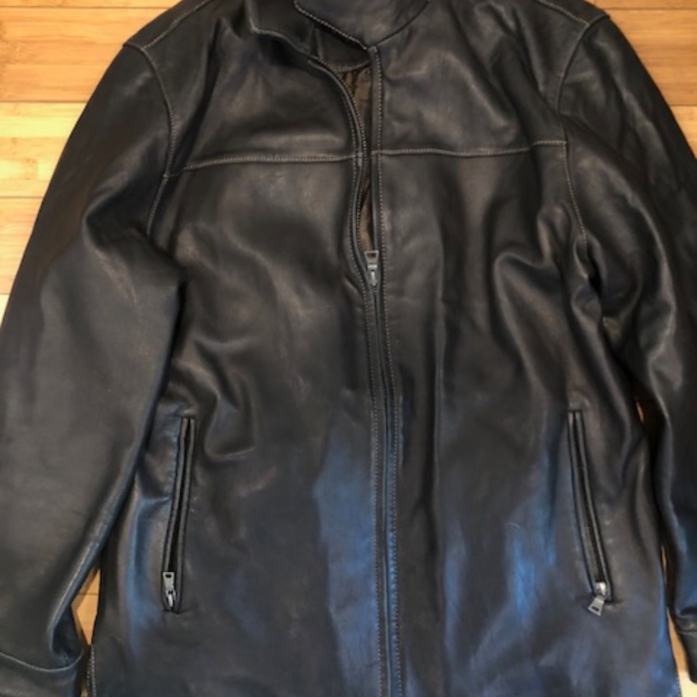 Andrew Marc leather jacket mens black medium